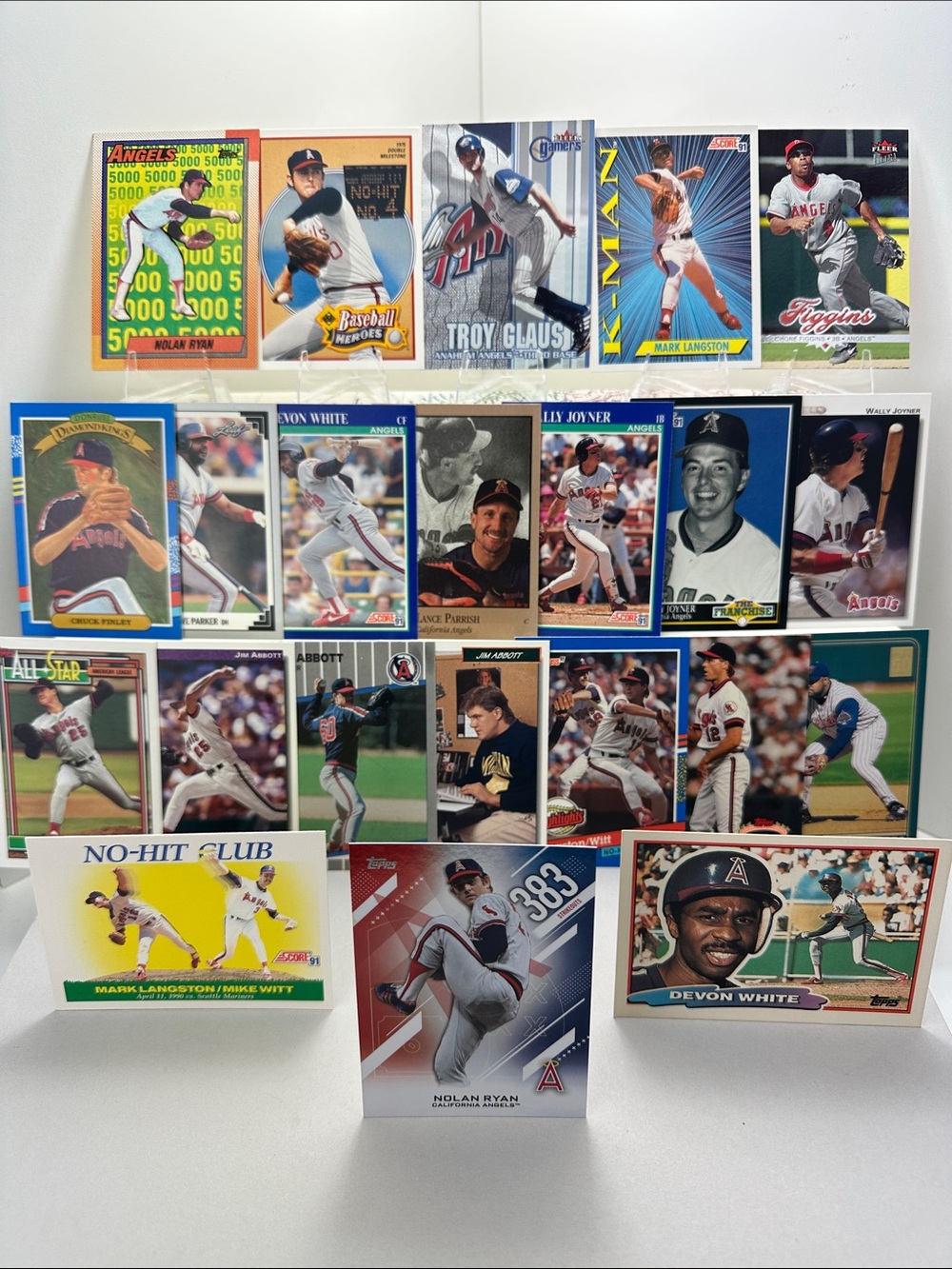 Nolan Ryan California/Anaheim Angels vintage lot of 22 w/ Abbott/Langston